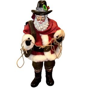 Possible Dreams Clothtique Yuletide Round Up Cowboy Santa Claus Christmas Figure